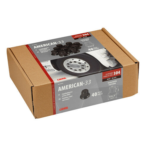 Copribulloni - Nero Acciaio inox - Ø 33 mm - Set 40 pezzi