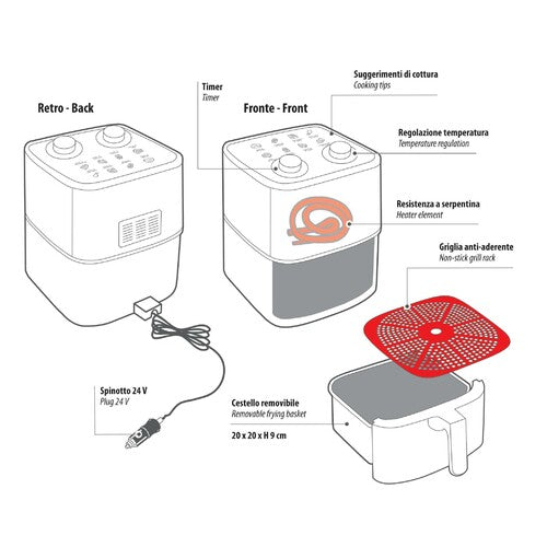 Friggitrice ad aria - 4 L - 24V